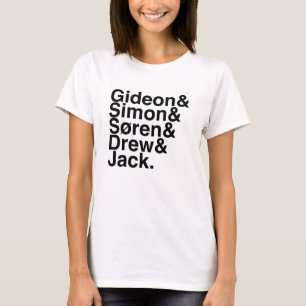 Camiseta O noivo Gideon do livro, Simon, Soren, tirou, Jack