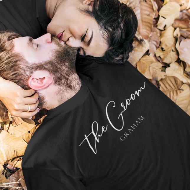 Camiseta O Noivo Personalizado Chic Festa de Despedida de S (Criador carregado)