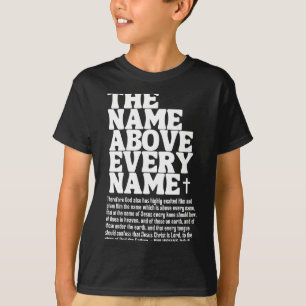 Camiseta O Nome Acima de Todo Nome Fato Jesus Cristão