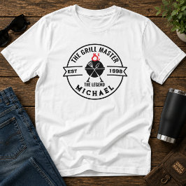 Camiseta O Nome do Ano de Fundação do Mestre da Churrasquei