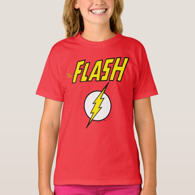 Camiseta O Nome do Flash & Logotipo do Raio (Frente)