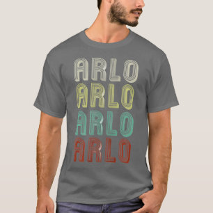 Camiseta O Nome É Arlo Em Retro Vintage Disco Engraçado