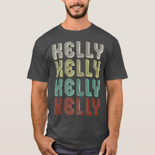 Camiseta O Nome É Kelly Em Retro Vintage Disco Engraçado