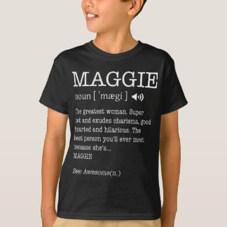 Camiseta O Nome É Maggie Funny Mulher Definição Pessoal