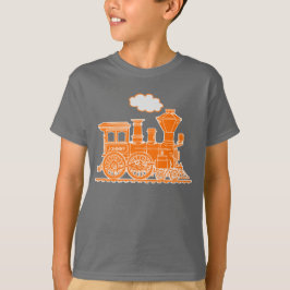 Camiseta O nome feito sob encomenda do trem alaranjado do