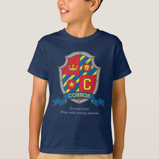 Camiseta O nome & o significado dos meninos C de Connor (Frente)