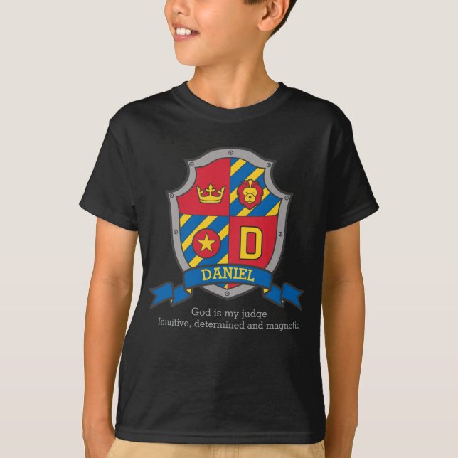 Camiseta O nome & o significado dos meninos D de Daniel (Frente)