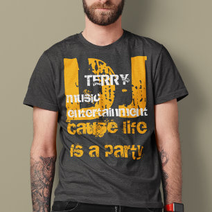 Camiseta o nome personalizado do DJ da tipografia
