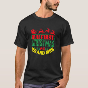 Camiseta o nosso primeiro natal como mr e mrs 2023 correspo