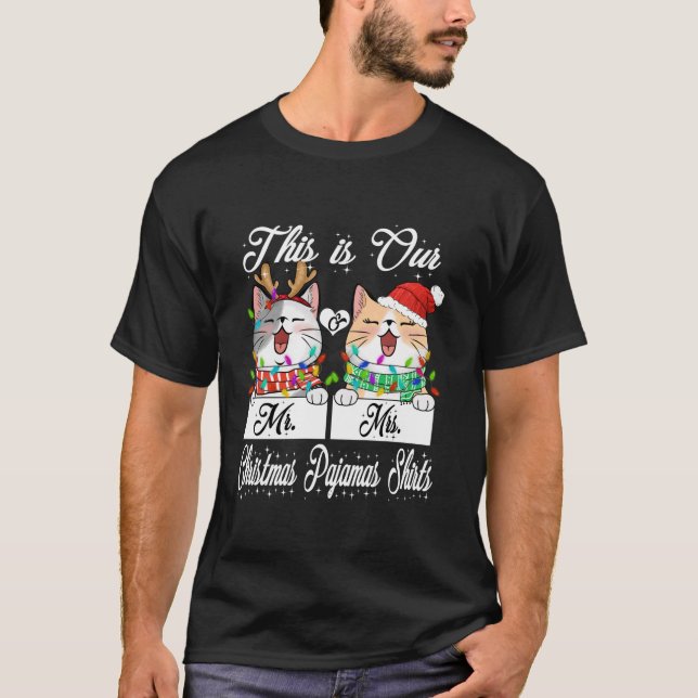 Camiseta O nosso primeiro Natal como o Sr. Pjs Pajamas Coup (Frente)