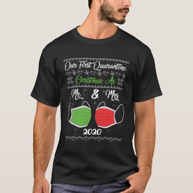 Camiseta O Nosso Primeiro Natal De Quarentena Como Sr. Sra. (Frente)