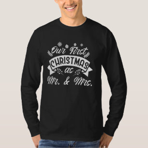 Camiseta O nosso primeiro Natal, Sr. Papai noel da Sra. Xma
