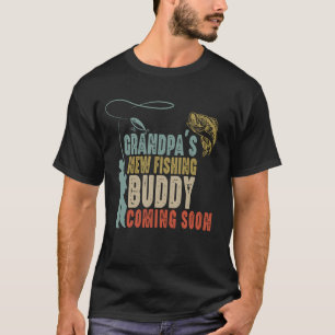 Camiseta O novo parceiro de pesca do vovô chega logo Gravid