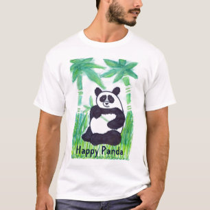 Camiseta O.O. O t-shirt dos homens felizes da panda