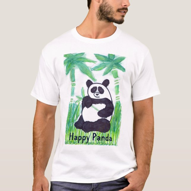 Camiseta O.O. O t-shirt dos homens felizes da panda (Frente)