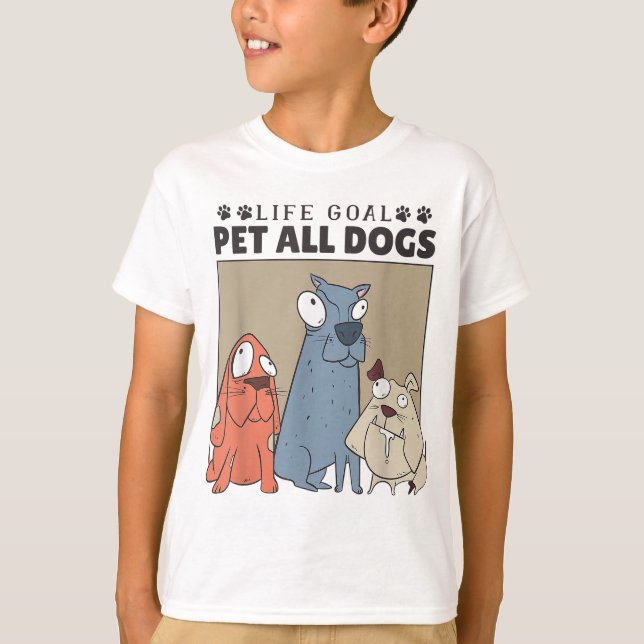 Camiseta O Objetivo Da Vida Pet Todos Os Cães, Mulheres Com (Frente)