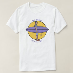 Camiseta O Oceano Está Chamando Gráfico Personalizado de Su