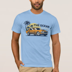 Camiseta O Oceano Está Chamando Retro Car Praia Verão