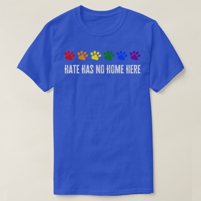 Camiseta O Ódio Não Tem Casa Aqui Cães LGBT Essenciais (Frente do Design)