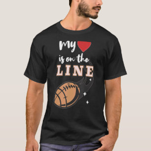 Camiseta O Ofensivo De Futebol Lineman Meu Coração Está Na