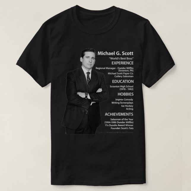 Camiseta O Office Michael Scott Resume (Frente do Design)