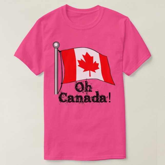 Camiseta O Oh Canadá Bandeira Canadense Men Mulheres Crianç (Frente do Design)