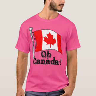 Camiseta O Oh Canadá Bandeira Canadense Men Mulheres Crianç