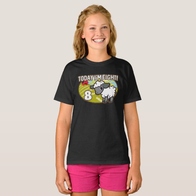 Camiseta O oitavo aniversário da criança hoje tenho oito an (Frente Completa)