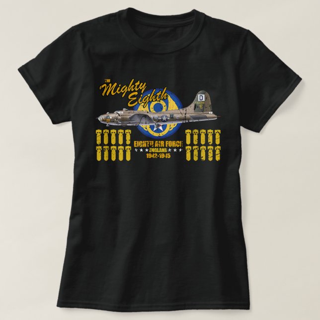 Camiseta O Oitavo Oitavo - Fortaleza Voadora B-17 WW2 - 8º (Frente do Design)