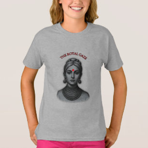 Camiseta O Olhar Real - Arte Linear Rainha Indiana