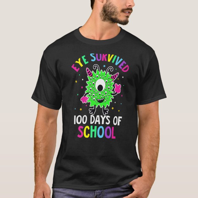 Camiseta O Olho Sobreviveu A 100 Dias De Monstro De Estudan (Frente)