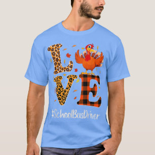 Camiseta O Ônibus Escolar Adora Ação de Graças Leopardo Tur