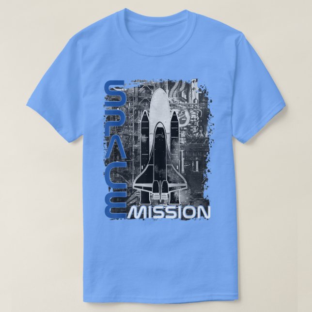 Camiseta O ônibus espacial lança o universo espacial extern (Frente do Design)