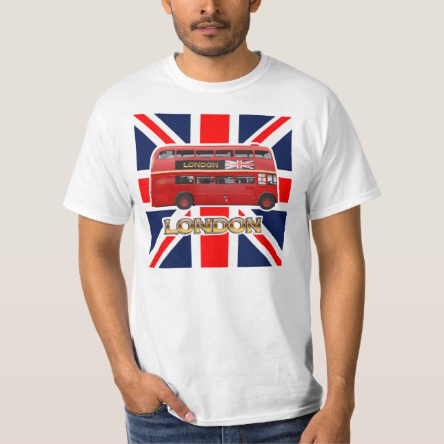 Camiseta O ônibus vermelho de Londres do autocarro de dois (Frente)