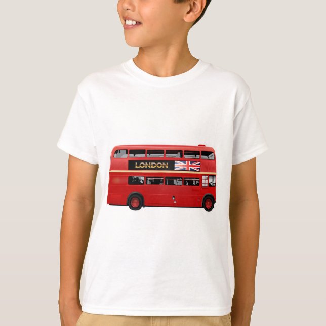 Camiseta O ônibus vermelho do autocarro de dois andares de (Frente)