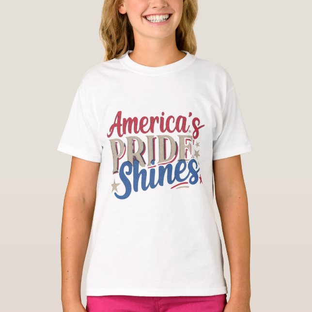 Camiseta O Orgulho Americano brilha (Frente)