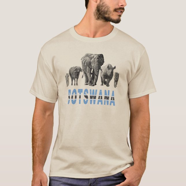 Camiseta O Orgulho Botsuana de 5 animais selvagens para os  (Frente)