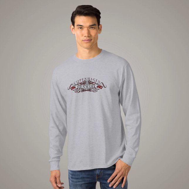 Camiseta O Orgulho de Copenhagen Mens Longa Folga (Criador carregado)