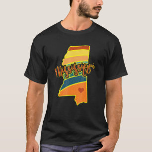 Camiseta O Orgulho do Estado do Mississippi Sunset I Love M