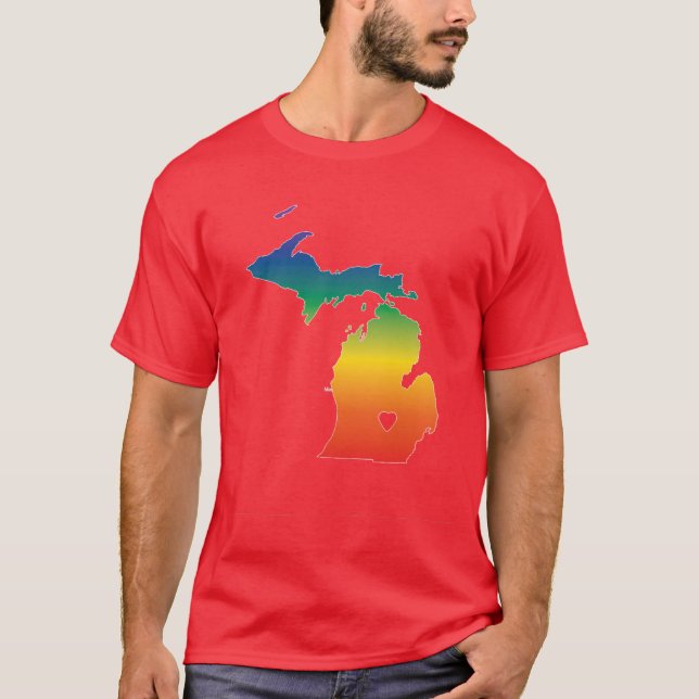 Camiseta O Orgulho do Michigan 2 superdimensionou (Frente)
