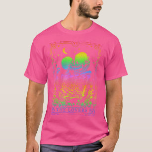 Camiseta O orgulho LGBT dos Lovers Tarot Card floral e s