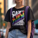 Camiseta O orgulho LGBTQ nem sequer consegue pensar em T-Sh<br><div class="desc">Uma camiseta linda e colorida com uma citação autoirônica do orgulho LGBTQ em cores brancas e arco-íris,  que diz "Não consigo nem pensar hetero". Com esta divertida camiseta de conscientização para o orgulho gay,  você pode mostrar ao mundo que você é um orgulhoso membro da comunidade LGBTQ.</div>
