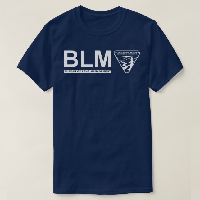 Camiseta O original BLM Bureau of Land Management White 2 (Frente do Design)