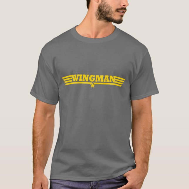 Camiseta O ouro do Wingman voa o logotipo (Frente)