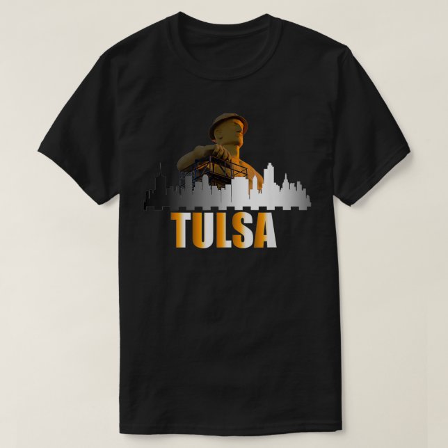 Camiseta O Ouro Driller de Tulsa Oklahoma e Tulsa (Frente do Design)