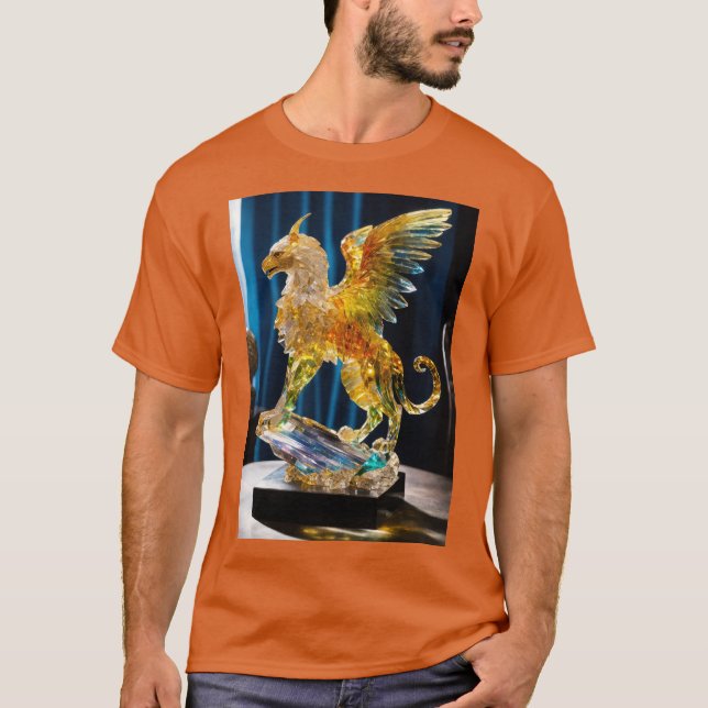 Camiseta O Ouro Elegante Pheonix Imprimiu T-Shir. (Frente)