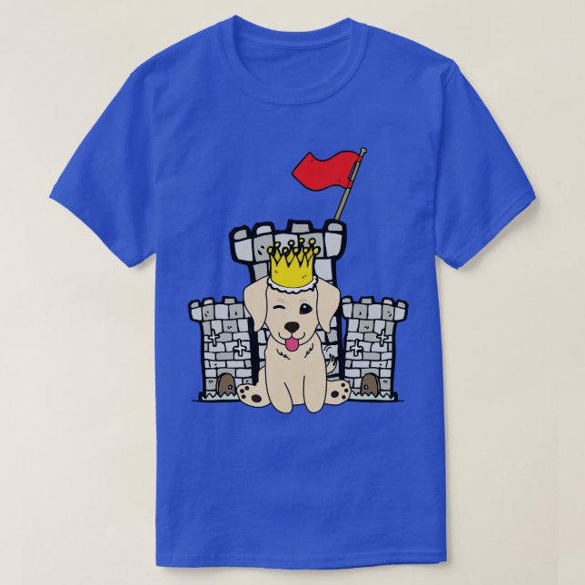 Camiseta O Ouro Engraçado Retriever É O Rei Do Castelo (Frente do Design)
