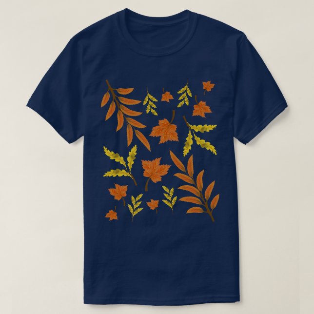 Camiseta O outono Botânico Deixa a Natureza Selvagem Cair (Frente do Design)