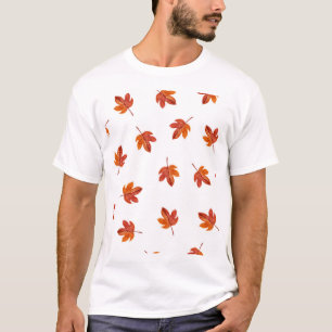 Camiseta O Outono Deixa A Maneira De Aquarela Desenhada