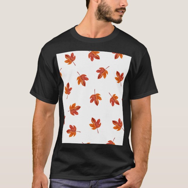 Camiseta O Outono Deixa A Maneira De Aquarela Desenhada (Frente)
